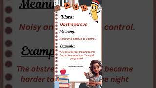 Obstreperous  English Vocabulary youtubeshorts shorts wordsmeaning vocabularybuilder english [upl. by Kawasaki897]