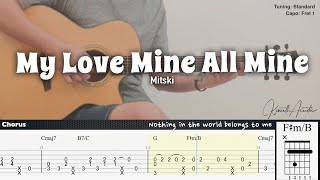 My Love Mine All Mine  Mitski  Fingerstyle Guitar  TAB  Chords  Lyrics [upl. by Aissatan704]