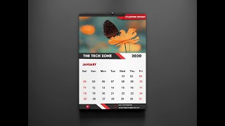 How To Create A Wall Calendar In Photoshop CC Tutorial  Calendar Design 2020 [upl. by Retse207]