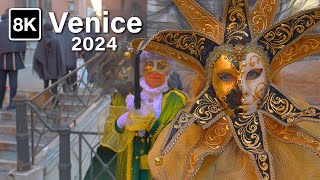 Venice CARNIVAL 2024 Opening Parade on the Grand Canal 8K 60fps [upl. by Ronile]