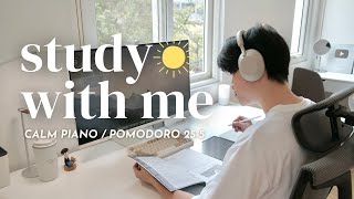 🌥️ 15HOUR STUDY WITH ME  🎹 Calm Piano Autumn Early Morning  Pomodoro 255 [upl. by Brandie]