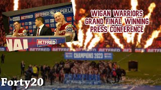 Wigan Warriors Victorious Grand Final Press Conference  Forty20 TV [upl. by Eisenstark]