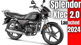 New Hero Splendor  Xtec 20 2024 Model All Latest Features Review [upl. by Amaty]