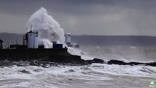 Huge Storm Waves Batter Porthcawl Pier [upl. by Adnahsor692]