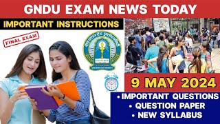 GNDU EXAM NEWS TODAY 😱 IMPORTANT INSTRUCTIONS ✍️ NEW SYLLABUS  QUESTION PAPER  IMPORTANT QUESTIONS [upl. by Issy421]