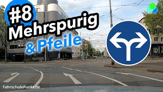 8 Mehrspurig  Pfeile auf der Fahrbahn  Fahrschule Punkt [upl. by Ahseinek]