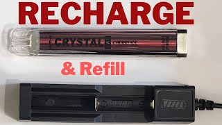 How to RECHARGE Crystal Bar VAPEECIG and refill  Step by Step Guide video [upl. by Dranik548]