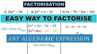 Factorise algebraic expressions Easily  Grade 12 [upl. by Allbee]