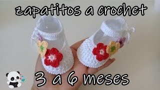 zapatitos a crochet para bebe [upl. by Enimsaj]