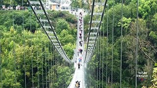 Über die längste Hängebrücke Deutschlands TitanRT an der Rappbodetalthalsperre Harzdrenalin [upl. by Iyre]