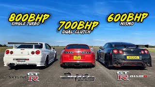 WHEN LEGENDS RACE PT2 R34 GTR vs DCT SUPRA vs R35 GTR NISMO [upl. by Artek]