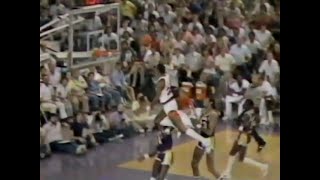 Larry Nances Phoenix Suns outrageous layup versus the LA Lakers  1984 NBA Playoffs Game 4 [upl. by Pazice]