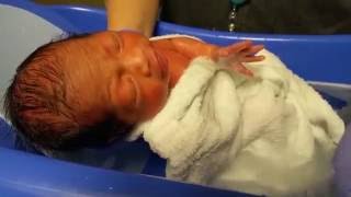 How to Bathe Your Newborn  Babys First Hospital Bath [upl. by Saree800]