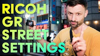 Best Street Photography Settings for Ricoh GRIII [upl. by Enymzaj47]