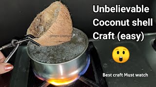 coconut shell craft ideas How to make Coconut shell craft  Coconut reuse planter [upl. by Allehcim]