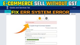 goods and services tax Err system error fix  meesho selling without gst [upl. by Srednas]