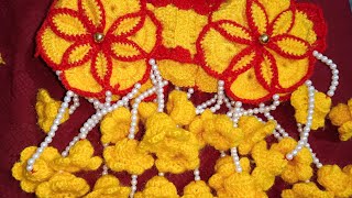 new diwali special toran design  gate jhalar design  gate parda crochetcraft  flower design [upl. by Anitsud520]