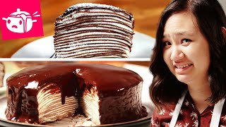 I Tried To Make This Chocolate Crepe Cake [upl. by Kamin655]