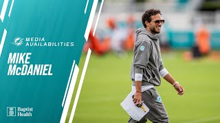 Coach Mike McDaniel meets with the media  Miami Dolphins [upl. by Adidnere165]