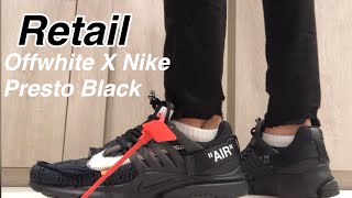 Nike Off White Presto Black Sneaker Unboxing  On Foot Review  presto offwhite [upl. by Lertnahs]