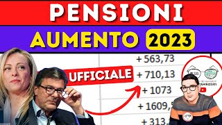 UFFICIALE TABELLA AUMENTO PENSIONI 2023 📈 TUTTI I NUOVI IMPORTI da GENNAIO  AUMENTI MINIME INVALIDI [upl. by Gillan907]