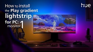 How to Install the Philips Hue Gradient Lightstrip for PC 1 Monitor [upl. by Ordnas]