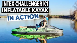 Intex Challenger K1 Inflatable Kayak In Action [upl. by Bonilla]