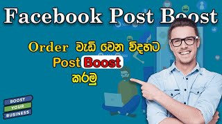 How to Facebook Page Post Boost  in 2023  Sinhala [upl. by Wilmette133]