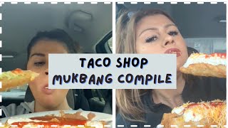 “REQUESTED VIDEO”  TACO SHOP MUKBANG ASMR COMPILE  SWEETIESNACKET  FLAUTAS CHEESE SALSA BEANS [upl. by Sile398]