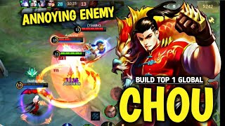 Solo Rank Chou  Build Top 1 Global Chou  Rotation amp Build  MLBB SkyReigngaming [upl. by Inoue]