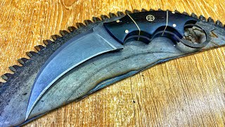 Making A Karambit Knife From A Saw Blade [upl. by Perreault]