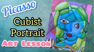 Picasso Portraits  Cubism drawing step by step  Art Lesson [upl. by Anirtep]