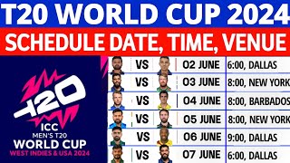 T20 World Cup 2024 Time Table  T20 World Cup 2024 Schedule  2024 T20 World Cup Schedule [upl. by Fotzsyzrk]