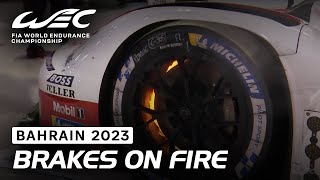 Porsche 963 6 Front Left Brake Catches Fire I 2023 8 Hours of Bahrain I FIA WEC [upl. by Kym580]