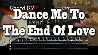 Dance me to the end of Love  guitar cover Tabs and Chords レッスン como tocar [upl. by Sloan]