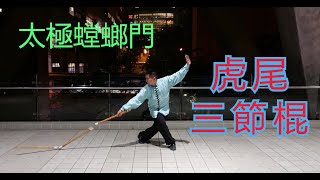 Taiji Praying Mantis Hu Wei San Jie Gun 3section staff 太極螳螂 虎尾三節棍 [upl. by Karia]