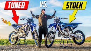 How Much Power Can We Get From a 2023 YZ125  Stock vs Tuned Shootout [upl. by Auhsot15]