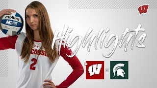 Wisconsin Volleyball  Highlights vs Michigan State [upl. by Joshia]