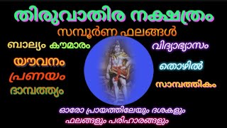 തിരുവാതിര നക്ഷത്ര ഫലങ്ങൾ THIRUVATHIRA NAKSHATRA BHALANGAL [upl. by Peonir]