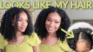 NATURAL VPART WIG INSTALL  NO GLUE NO CROCHET NO SEW IN  BEGINNER FRIENDLY  TWINGODESSES UNICE [upl. by Lerej]