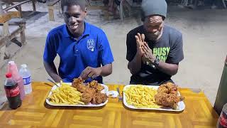 Rasta champ vs African 10 pounds of chicken 🍗 1 bag of fries 🍟 per person [upl. by Chiang]