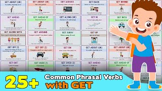 25 Common Phrasal Verbs with GET Get along Get over Get off Get down Get on Get up… [upl. by Lefty]