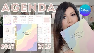 DISEÑA tu propia AGENDA EN CANVA 2023 [upl. by Lyrak628]