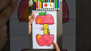 Apple And Caterpillar Folding Surprise Paper Craft for kids ArasEasyArt apple diy ytshort [upl. by Enaej]