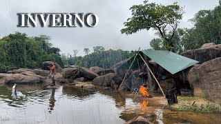 A CHUVA não deu trégua Deixei minha JANTA ESCAPAR maior SUFOCO CAPIVARA MACACOS TRACAJÁ PEIXES [upl. by Poree]