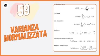 STATISTICA 59  Esercizio sulla varianza normalizzata [upl. by Arretnahs]