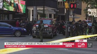 Dozens of police in downtown Atlanta investigating Peachtree Center shooting [upl. by Hguh]