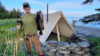 4 Days Alone in Alaska  Bushcraft Camping amp Foraging Food [upl. by Azerila]