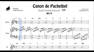 Pachelbel Canon in D Sheet Music for Flute And Piano Duet [upl. by Imhsar]