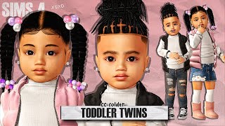 Toddler Twins👶  CC Folder amp Sims Download  Sims 4 Create a Sim [upl. by Rafaelof]